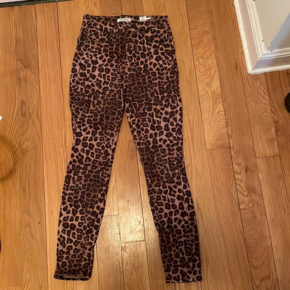 Good American cheetah print denim